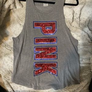 Victoria’s Secret pink USA sequin tank 4th of July